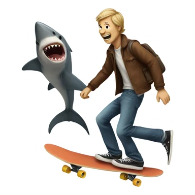  man skateboarding with a shark sticker