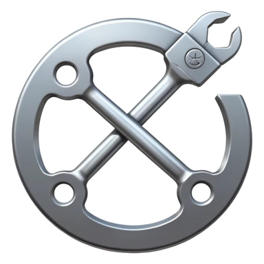 spanner in circle logo sticker