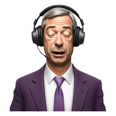 Nigel Farage listening to music with eyes closed  sticker