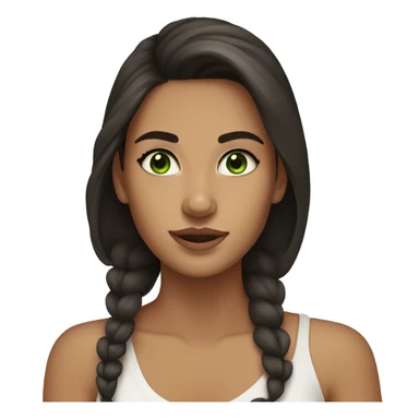Tan girl dark hair green eyes doing skincare  sticker