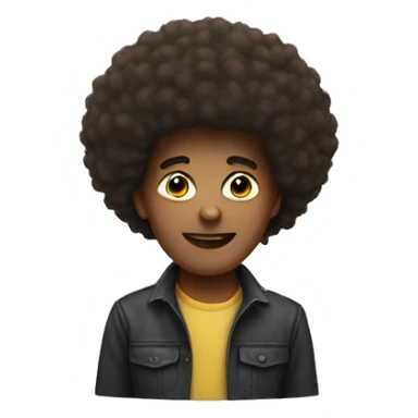 Emoji with a fro sticker