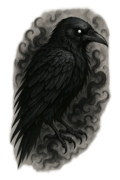 gothic raven sticker
