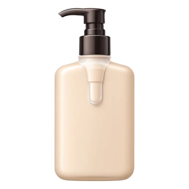 Neutral beige body lotion bottle with pump, pastel backdrop sticker