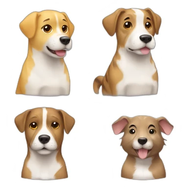 medium yellow dog with a big brindle brown and a gray hamster sticker