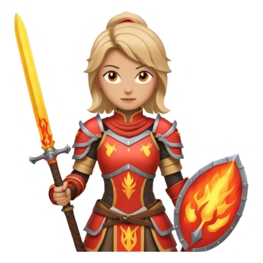 woman fire armored warrior sticker