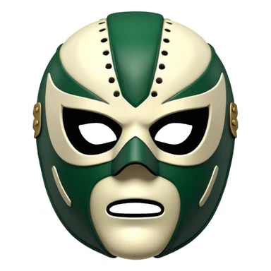 luchador mask in Milwaukee Bucks colors forest green and cream sticker
