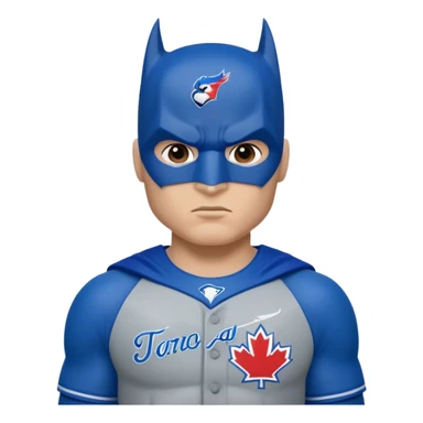 Batman in Toronto Blue Jays uniform sticker