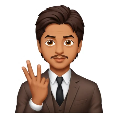 Cinematic Realistic Shah Rukh Khan Pop Culture Emoji, showcasing the charismatic charm of the Bollywood superstar rendered with lifelike detail and captivating lighting. sticker