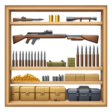 a warehouse with weapons and ammunition sticker