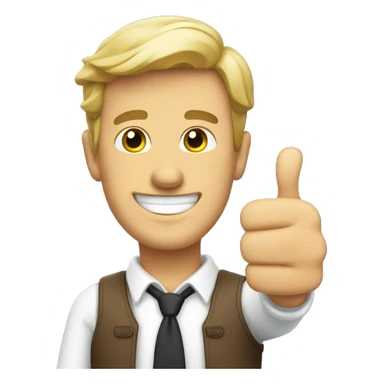 Smiling Englishman showing thumbs up  sticker