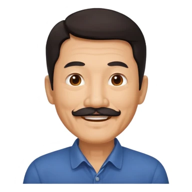 Older Chinese man with dark hair and full mustache sticker