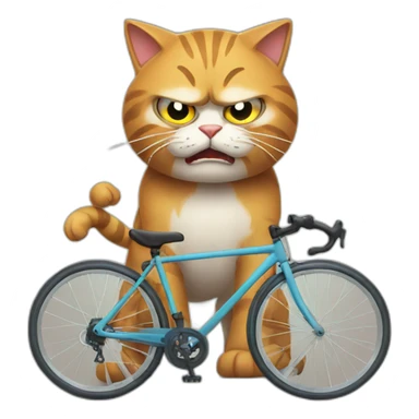 Angry cat with bicycle sticker