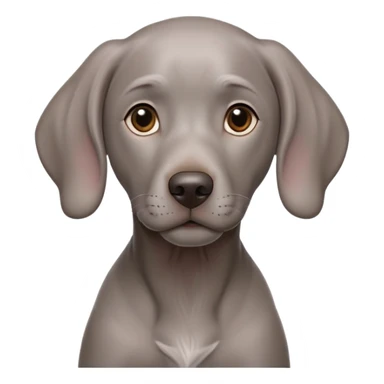 cinematic-noble-weimaraner puppy-portrait-emoji,-poised-and-regal,-with-a-strong,-athletic-build-and-a-lustrous,-well-groomed-grey fur,-deep-set-soulful-brown-eyes,-simplified-yet-sharp-and-sophisticated-features,-highly-detailed, sticker