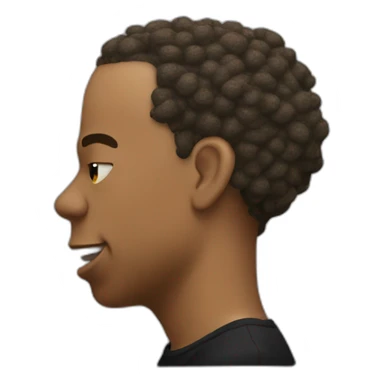 jay z side profile, bobbing head to music with mouth open sticker