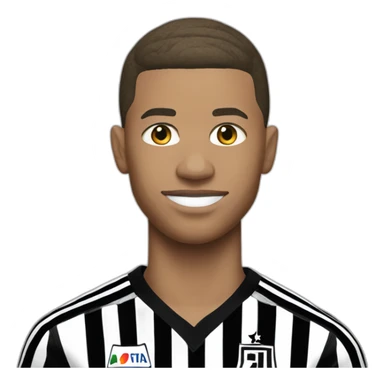 Mbappe wearing Juventus home kit sticker