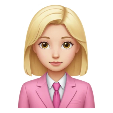 Blond girl pink suit day hi sticker