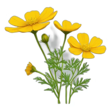 yellow cosmos flower sticker