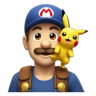 super mario and pikachu sticker