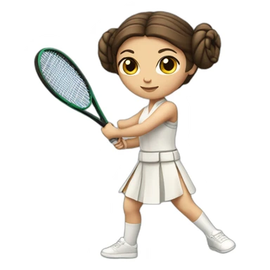Princess leia tennis player sticker