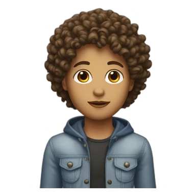 A model person with curly hair named Mido  sticker