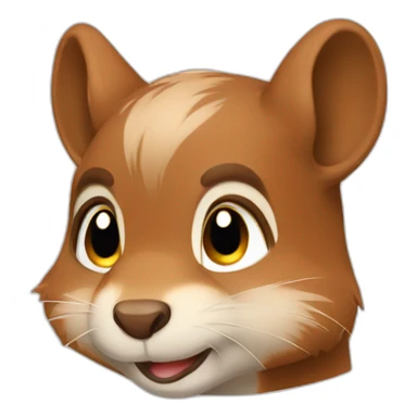 the tired squirrel lowered her head sticker