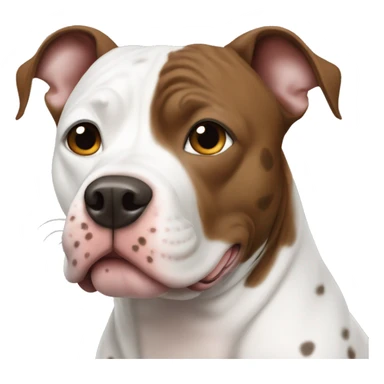 White and brown spotted pittbull sticker