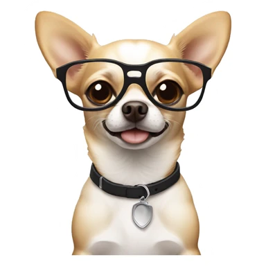 dog chihuahua whit glasses sticker