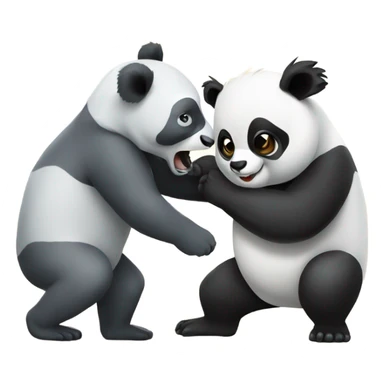 Panda fighting against a koala sticker