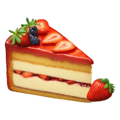 Slice cake with strawberry and berries sticker