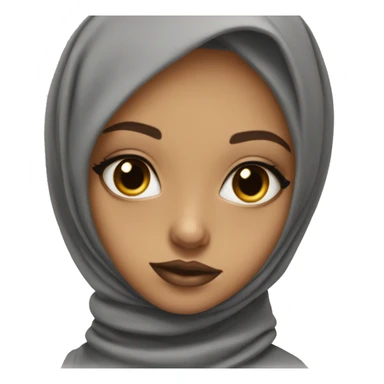 Girl with hijab amber eyes lipgloss long lashes sticker