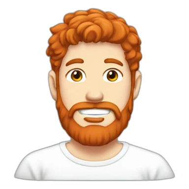 red-bearded-anime-adult-guy-white-teeth-white-tshirt sticker
