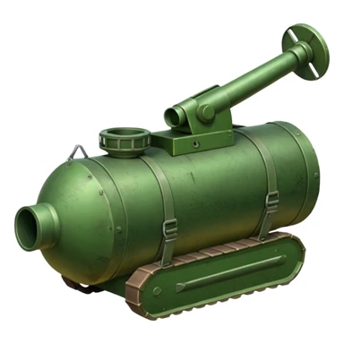 generate a realistic green elongated anti-tank mine  sticker