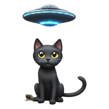 UFO abducting a cat sticker