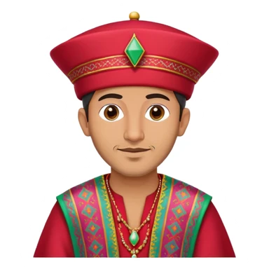 A Moroccan man wearing traditional clothing, fez hat, colorful caftan sticker