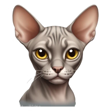 sphynx cat brown grey tabby angry face  sticker