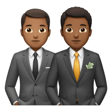 deux cheffe d'entreprise noir, un en train de compter sa montagne de billet et le deuxième derrière lui  poche vide pas d'argent  sticker