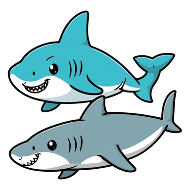 shark duo sticker