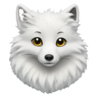 A Arctic fox with a black neck ruffle sticker