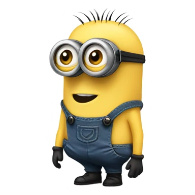 Extremely cute little minion with big pleading eyes sticker