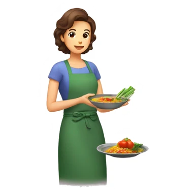 Mom putting sambar in the plate  sticker