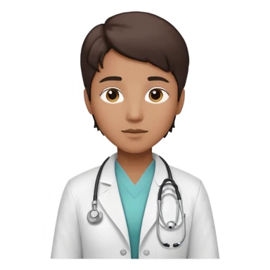 androgynous medium tone skin physician sticker