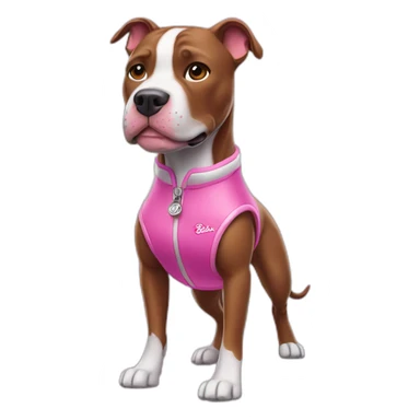 pitbull in a barbie outfit sticker