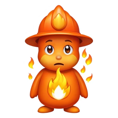 cute, sad, fire character  sticker