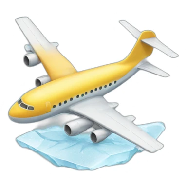 Airplane covered in ice sticker