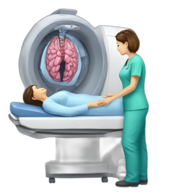 Posh-Radiologist-performing-breast-mri-to-woman sticker