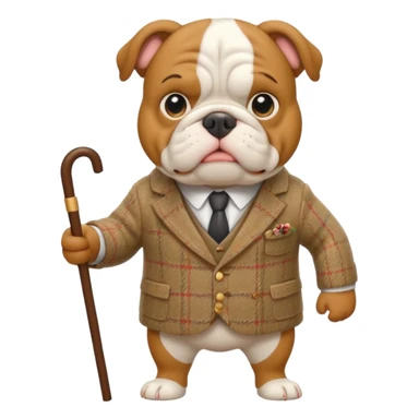 bulldog guide character, English theme sticker