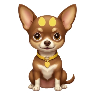 Chihuahua color chocolate con las patitas y pecho color café claro, un pequeño collar amarillo  sticker