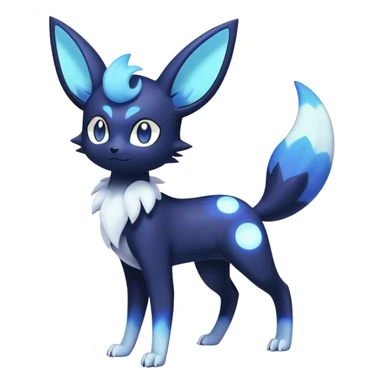 Nebulae Noibat-Meowstic-Umbreon-Fakémon-hybrid-creature (full body)  sticker
