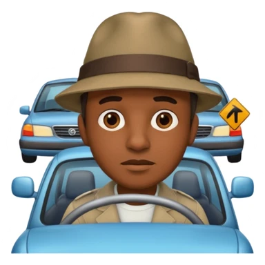 homme créole réunionnais  avec chapeau embouteillage route  sticker