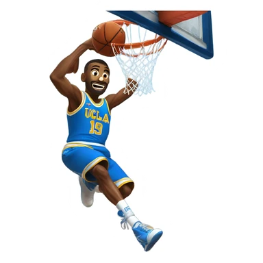 UCLA basketball player slam dunk sticker